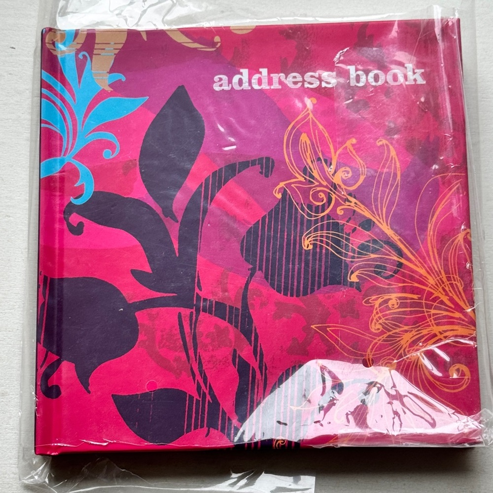 Vibrant Pink and Black Floral Address Book NWT books Classy office accessories